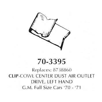 Clip cowl center dust air outlet drive, left hand