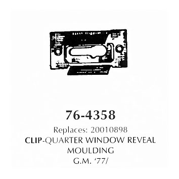Clip quarter window  reveal moulding