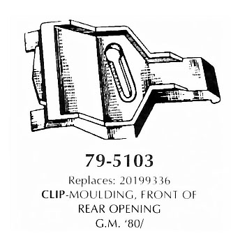 Clip moulding front of rear opening