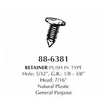Retainer push in type