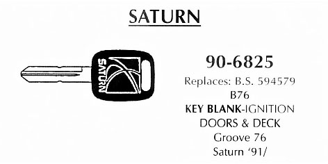 Key blank door, deck & ignition